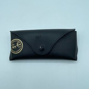 Ray Ban Sunglasses Case Black Faux‎ Leather 100 UV Protection Snap Closure